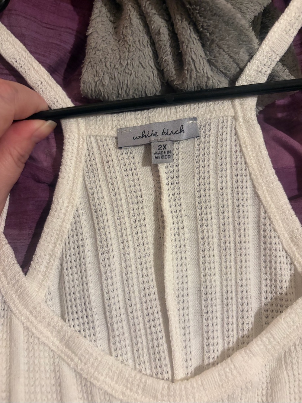Ivory birch Cream Ribbed Racerback Camisole - Picture 2 of 4